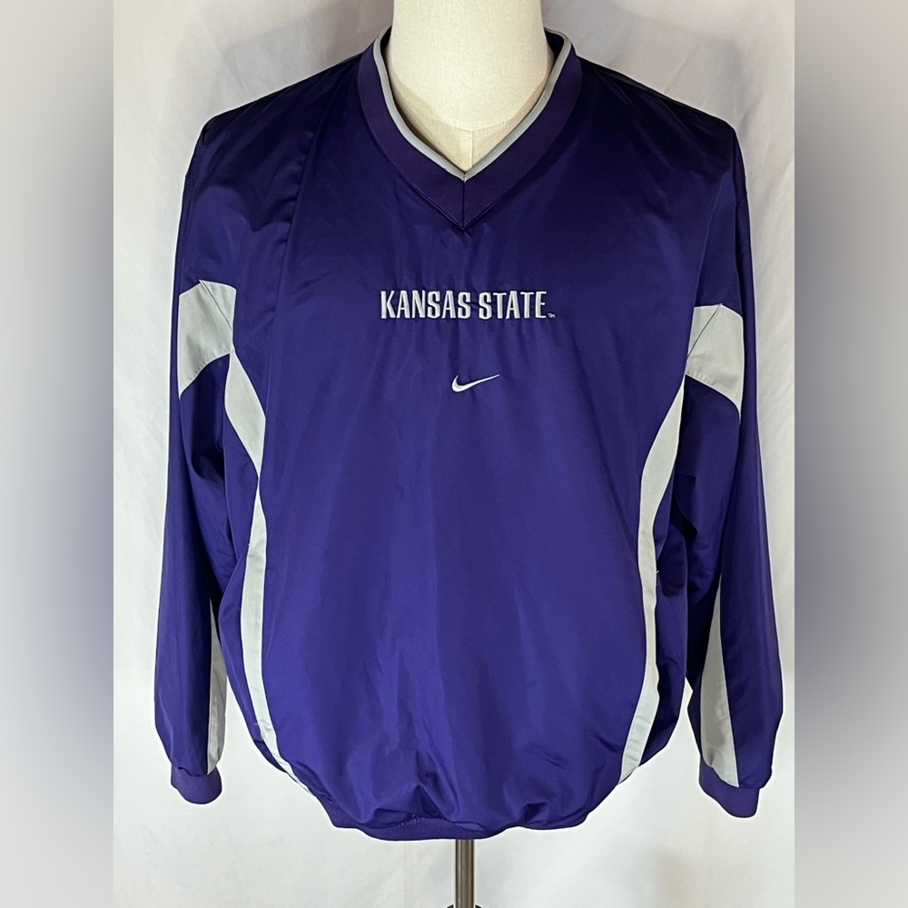 Team Nike Kansas State Wildcats Vintage Mens Windbreaker Jacket Y2K Small